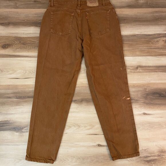 Vintage Levi's 551 Jeans Mens Medium 34 x 31 Brown Denim Loose Tapered Leg - Picture 12 of 14